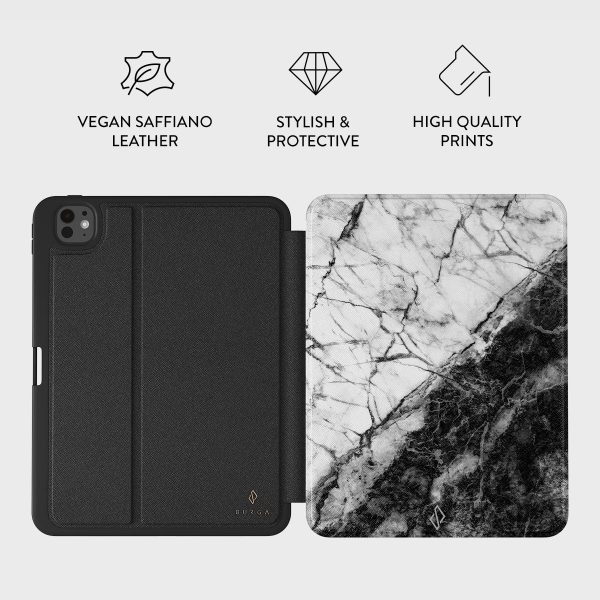 Fatal Contradiction - Black & White Marble iPad Pro 11 (7th Gen) Case Online Sale - Image 3